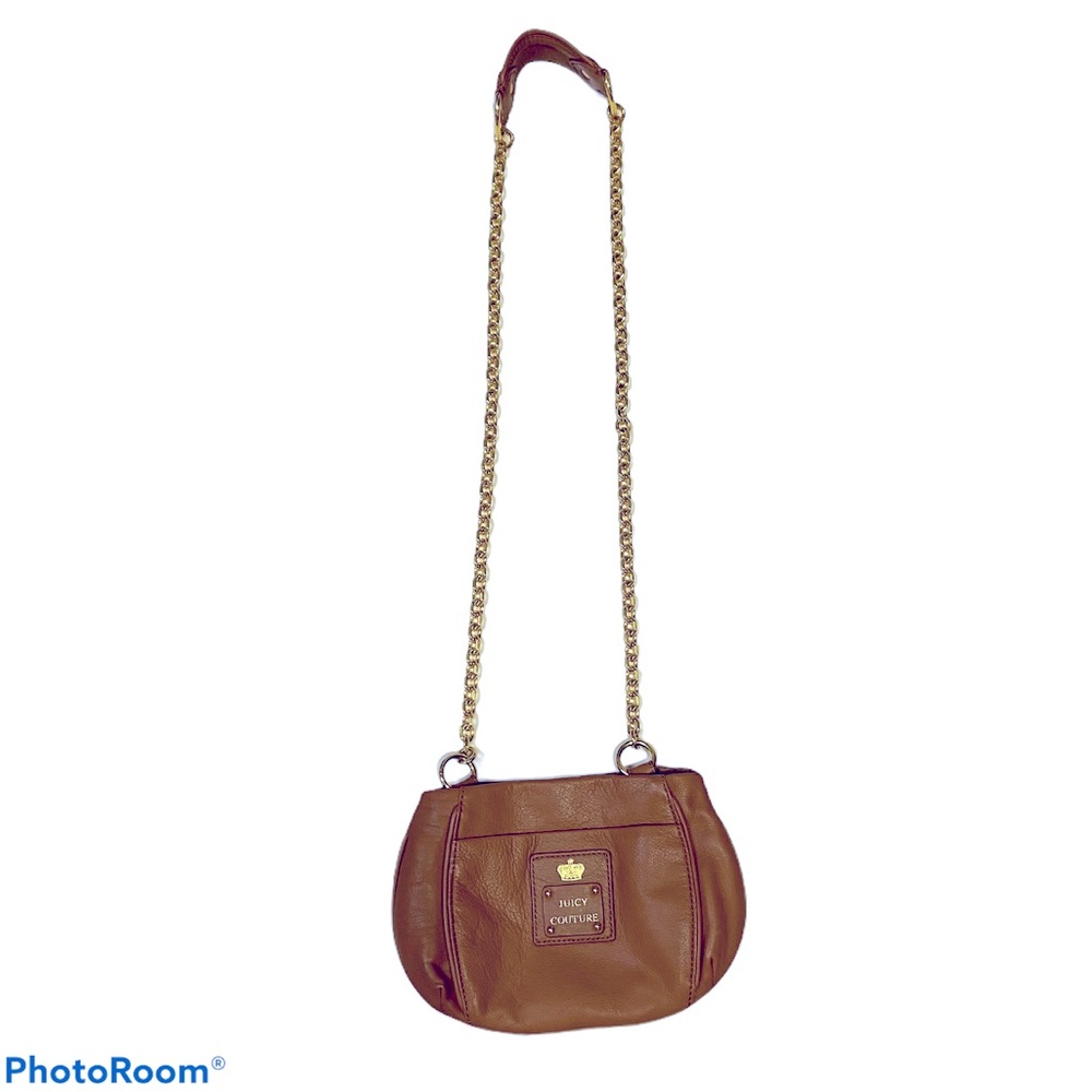 Juicy Couture EUC Tan Leather Crossbody Chain Bag